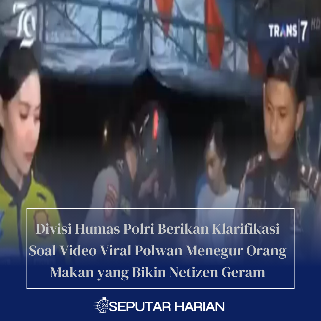 Video viral polwan menegur seseorang yang sedang makan.